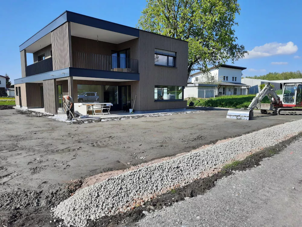 Humusierung, Humusarbeiten im Leiblachtal, Schmid Erdbau